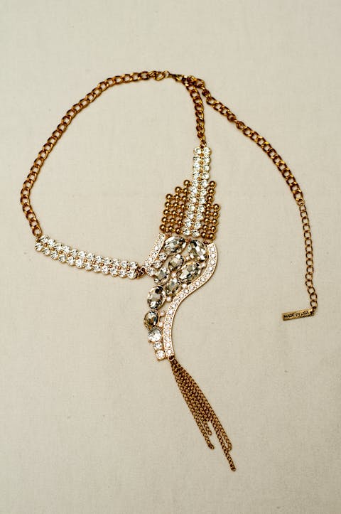 Oscar de la Renta runway  necklace with the rhinestone drop 