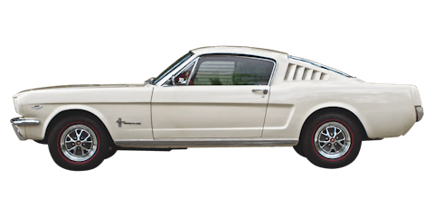 White Ford Mustang Fastback, classic car