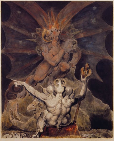 William Blake, The number of the beast is 666, 1805,  Philadelphia, Rosenbach Museum and Library.