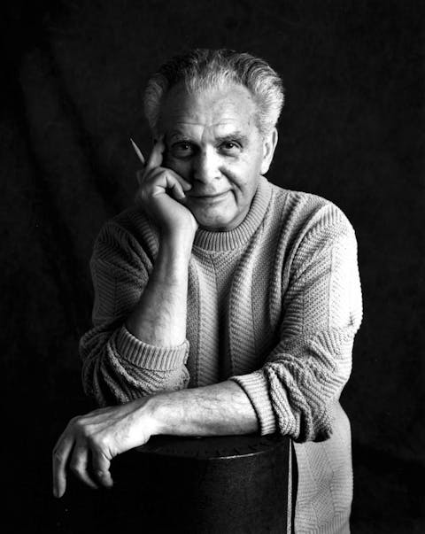 Photo of Jack Kirby taken by Susan Skaar during a session in the studio at Jack's home in Thousand Oaks, CA. The photos were later published inThe Art of Jack Kirby(Blue Rose Press, 1993)