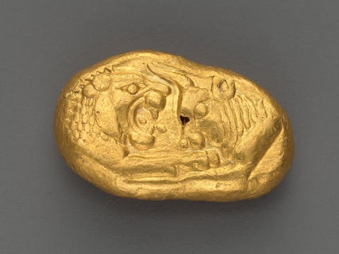 The gold Lydian slater coin. (Public Domain)