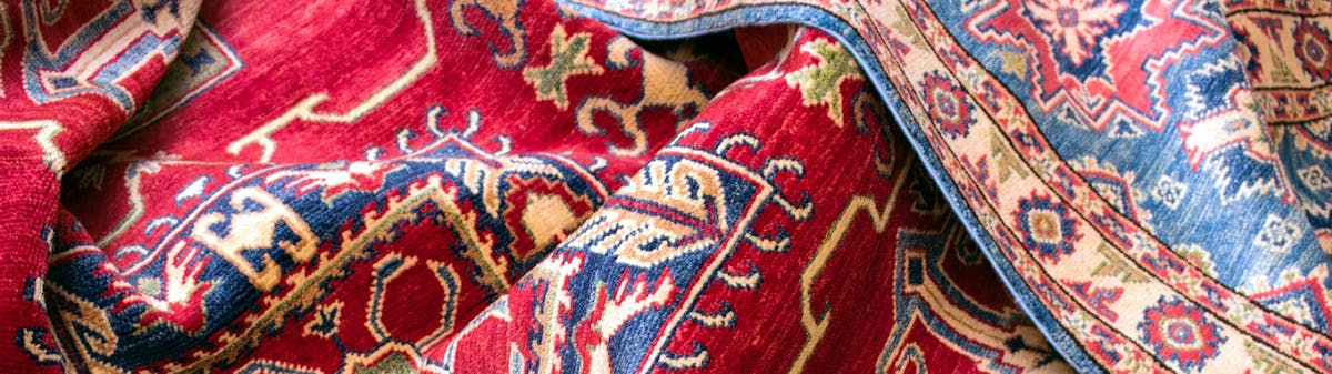 close up image of multicoloured oriental rug