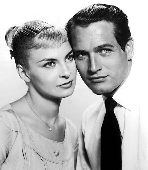 Paul Newman with second wife actress Joanne Woodward in a publicity photograph for the 1958 film "The Long, Hot Summer"