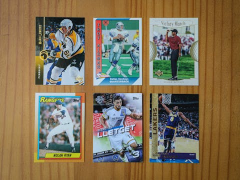 assortment of sports cards