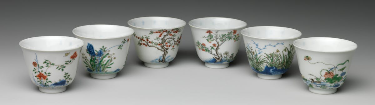set of porcelain tea cups