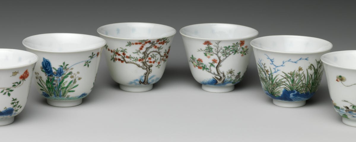 set of porcelain tea cups