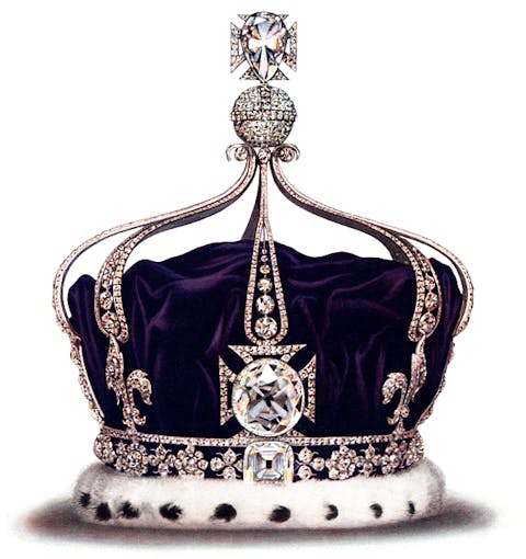 Queen's Mary crown with Koh-i-noor diamond moundted into the cross