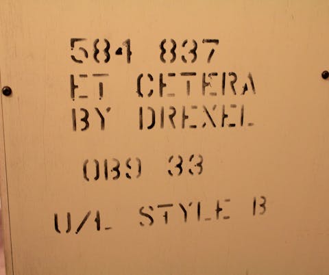 Drexel furniture identification number example