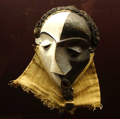 African wooden ritual mask, Pende, Bandundu