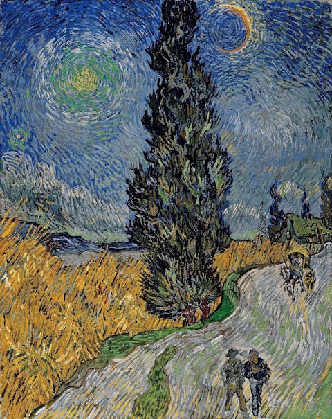 Vincent van Gogh's "Road with Cypress and Star" – a masterpiece within the Modern Art category. (Public Domain)