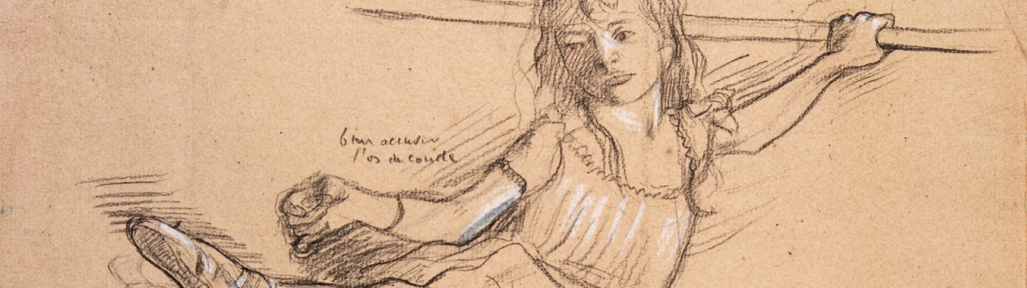 drawing of young girl practicing ballet