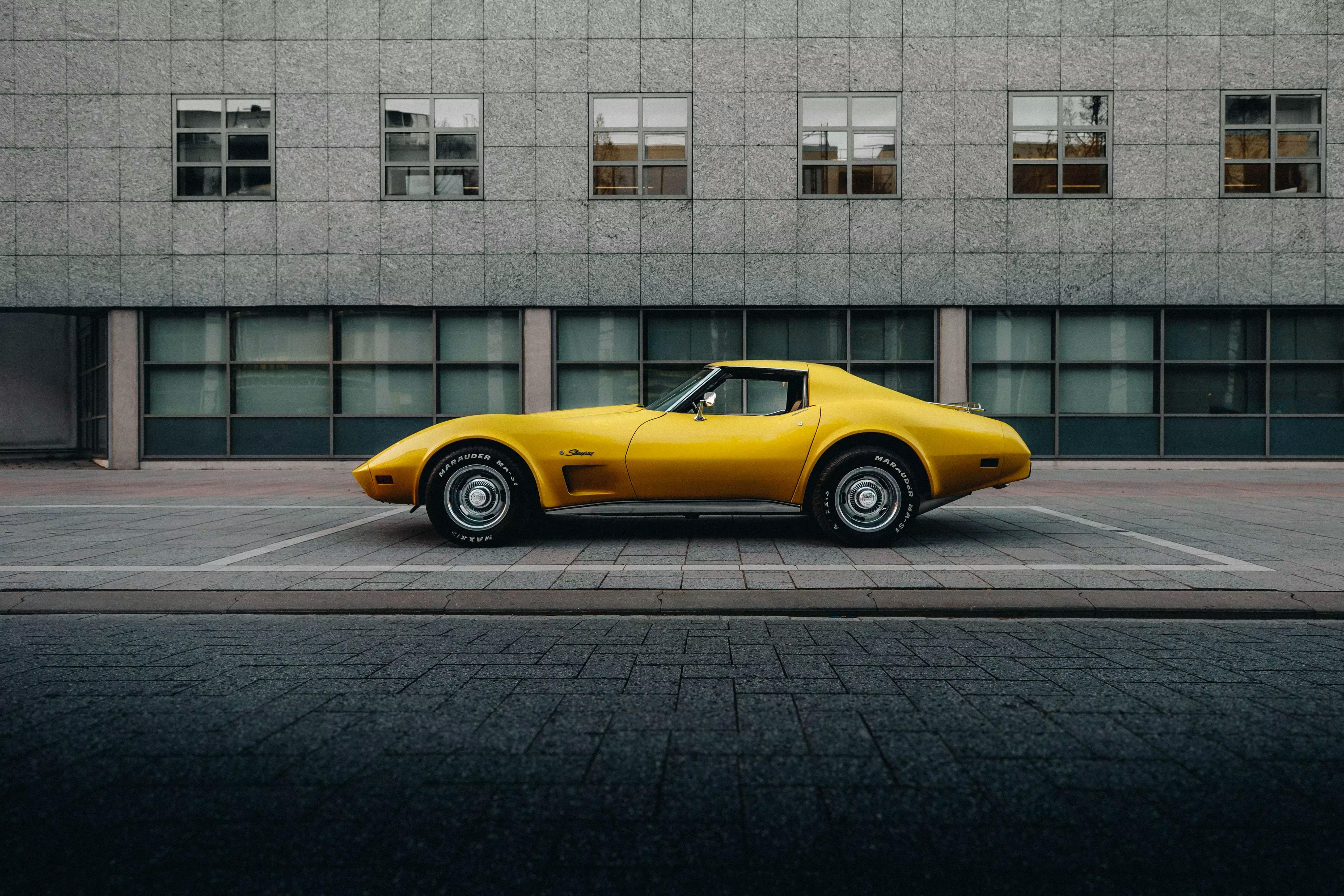 Yellow Corvette Stingray Coupe