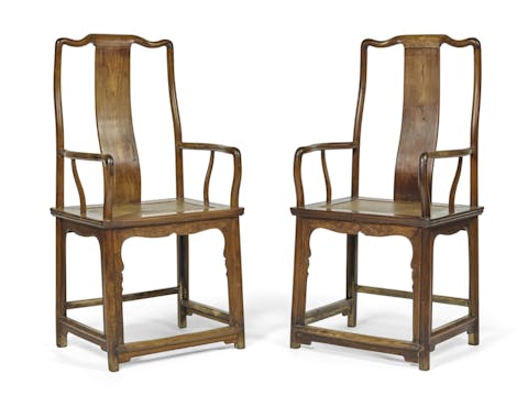 pair of wooden chinese chairs from ming dynasty
