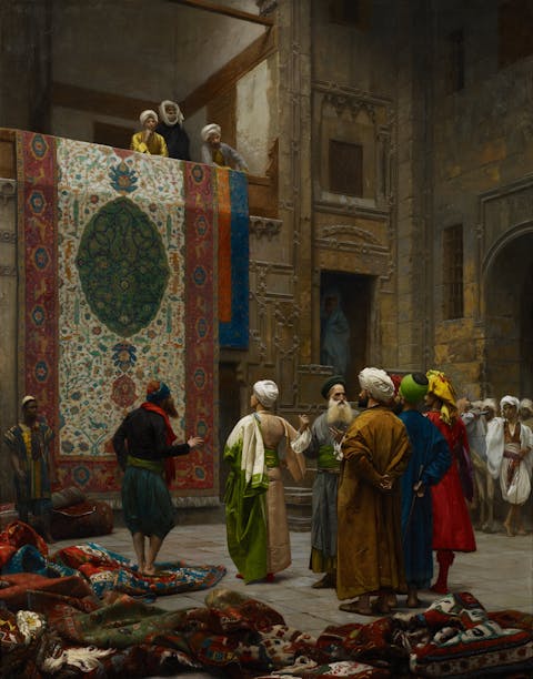 Jean-Léon Gérôme's painting "The Carpet Merchant" from 1887. (Public Domain)