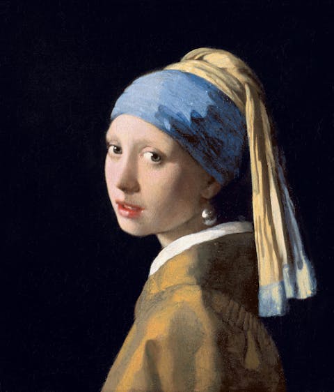 Johannes Vermeer, "Flicka med pärlörhänge", holländsk guldår porträtt