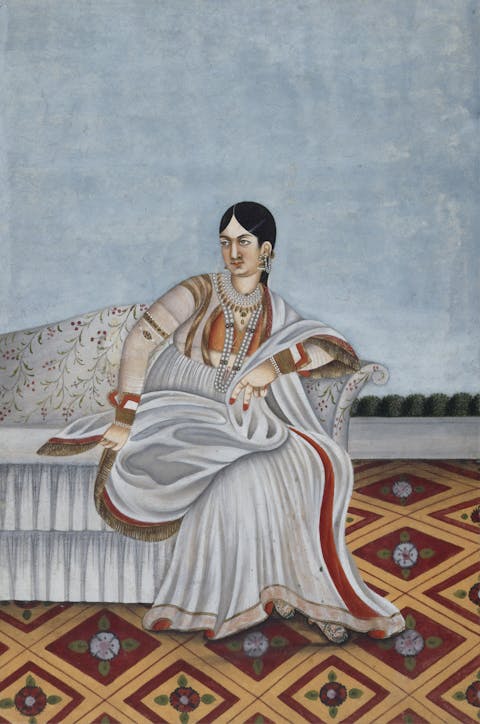 painting of reclining Indian woman