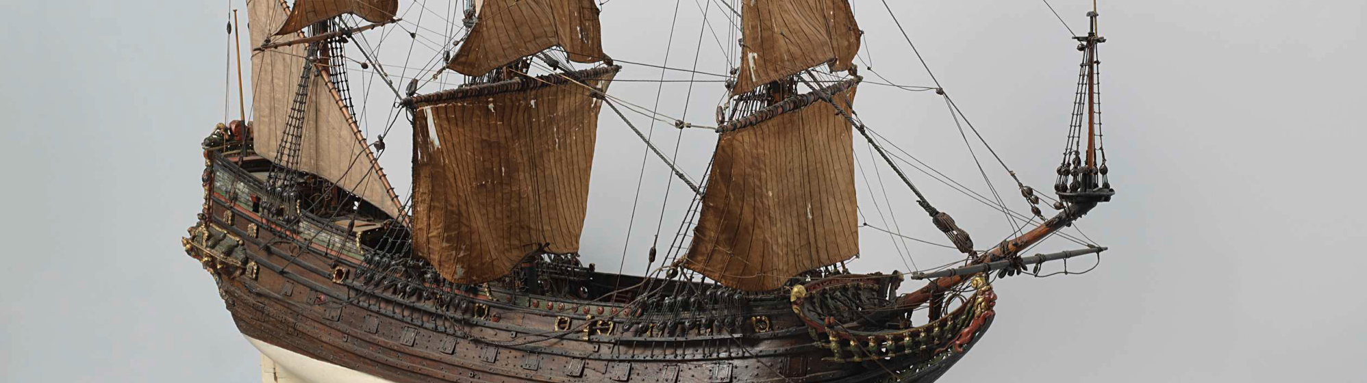 antique model ship with sails