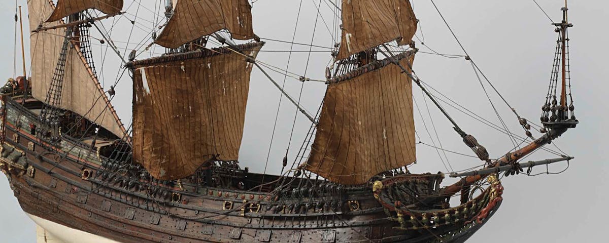 antique model ship with sails
