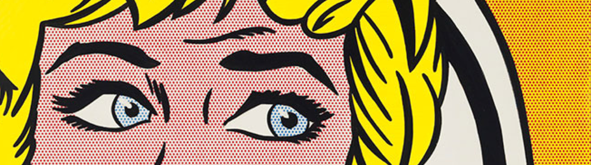 Roy Lichtenstein print of woman's face