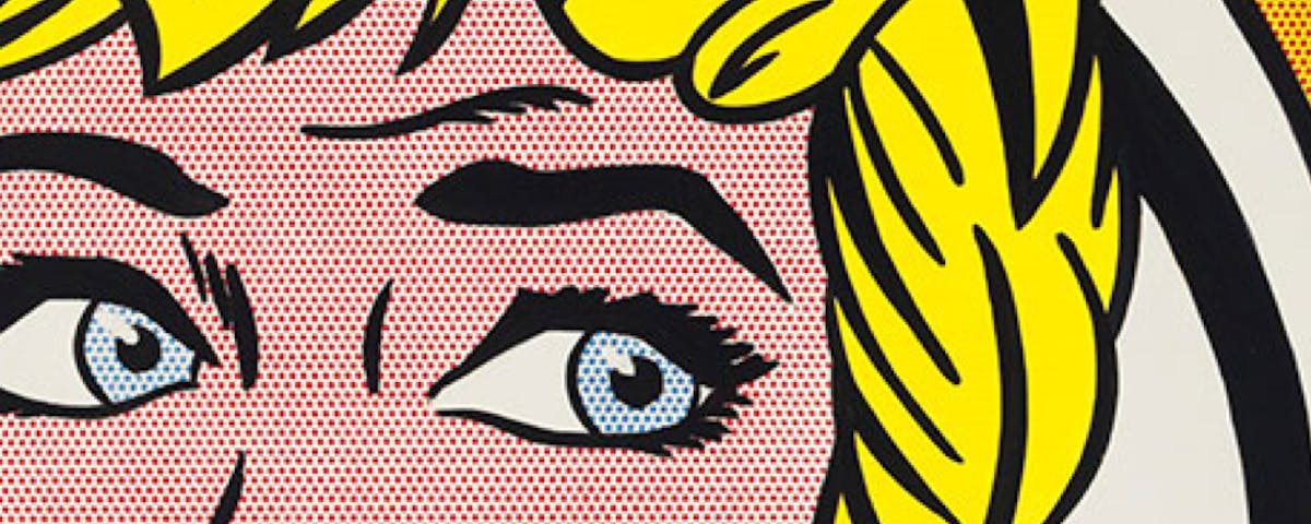 Roy Lichtenstein print of woman's face