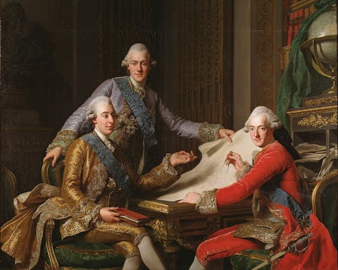 Alexander Roslin Swedish King Gustav III of Sweden and his Brothers