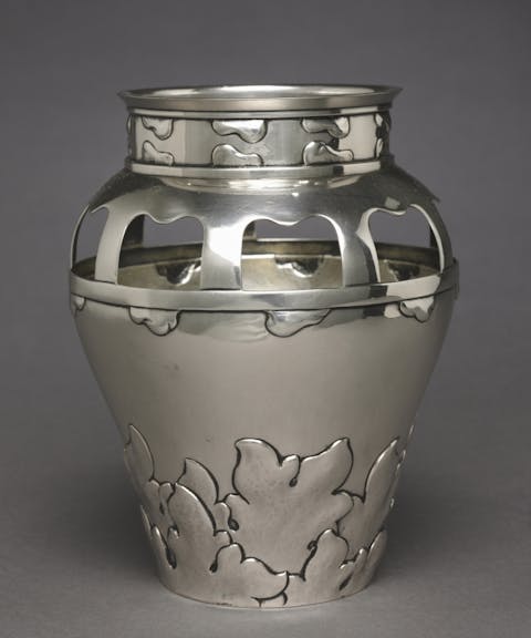 Thorvald Bindesbøll (Danish, 1846-1908), Vase, firm of Anton Michelsen (Danish), Sterling Silver, 1900