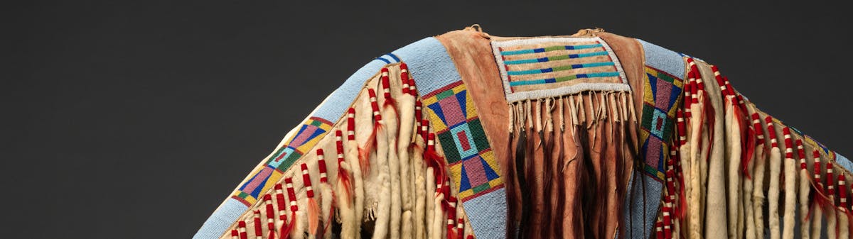 A traditional Native American embroidered jacket.