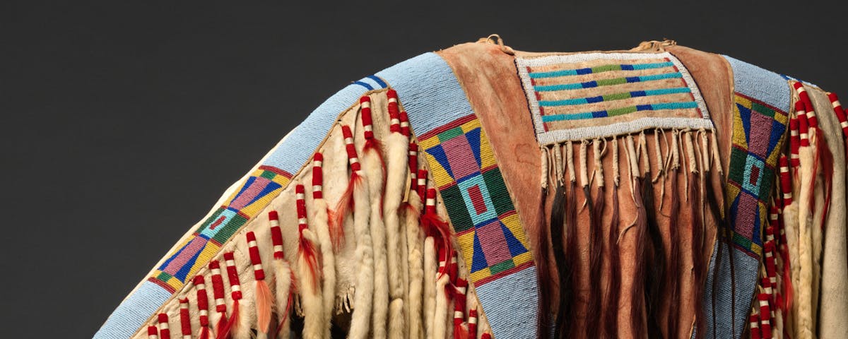 A traditional Native American embroidered jacket.