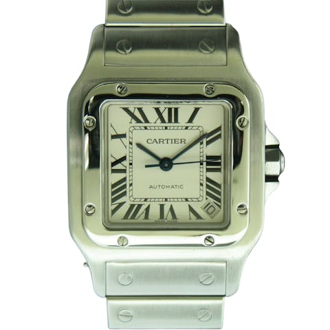 Cartier Santos watch, modern version. Image: ValueMyStuff.