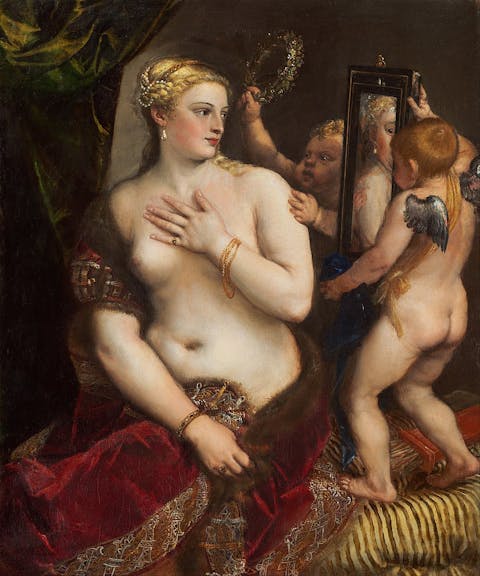 Titian, ,Venus with a Mirror, Goddess of Love, baroque, renaissance mirror