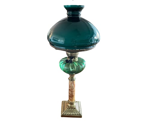 Victorian Oil Lamp with Glass Shade, First quarter 20th century