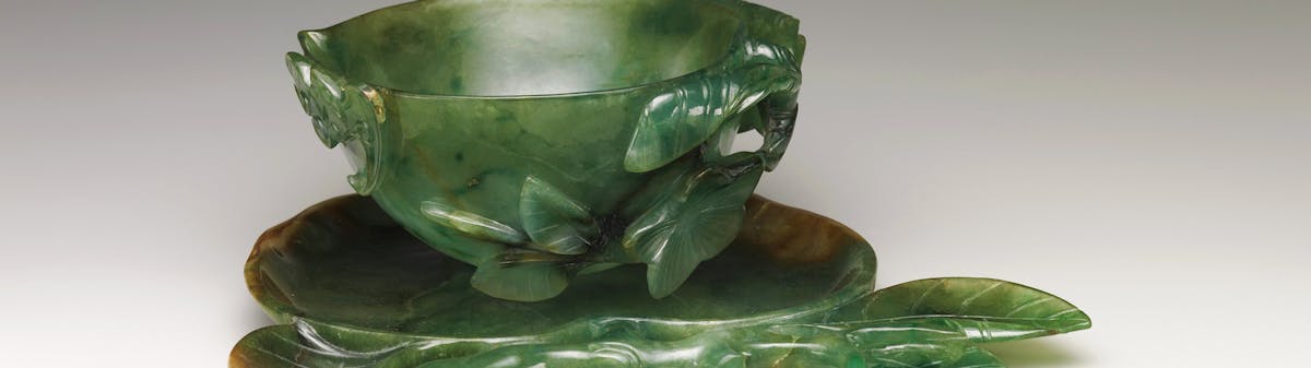 sculpted jade cup and saucer