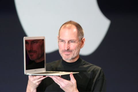 Steve Jobs with his MacBook Air at Macworld 2008, Matthew Yohe.