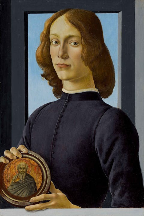 Botticelli, Portrait of a Young Man Holding a Medallion (Public Domain)