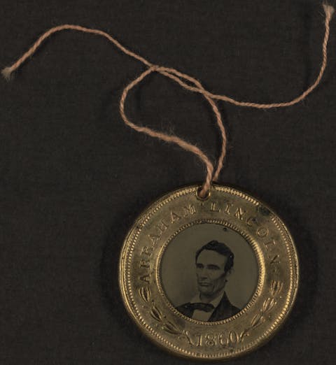 Campaign button for Abraham Lincoln, 1860. (Public Domain)