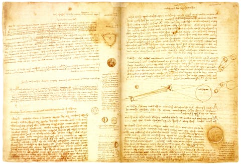 Leonardo da Vinci, Codex Leicester, renaissance codex page
