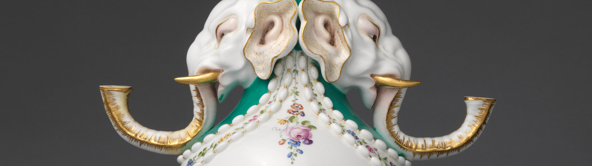 sevres porcelain elephant vase