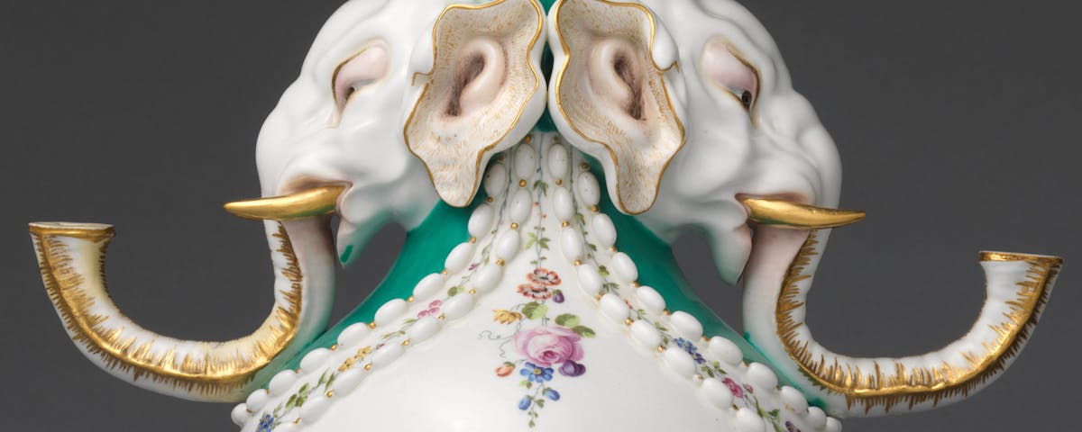 sevres porcelain elephant vase