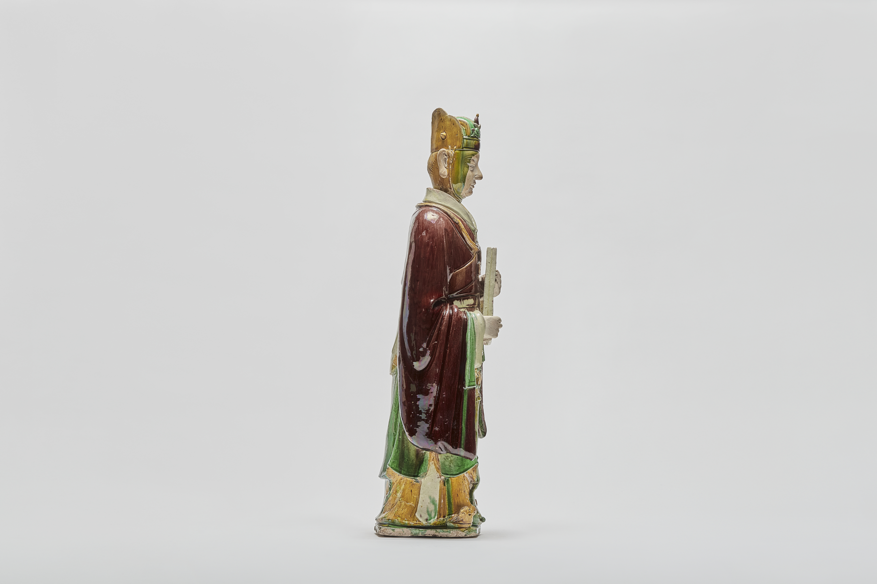 Chinese Glazed Pottery Figure of Celestial Official right side