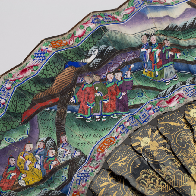 Chinese Works of Art Fan and Box from the 19th Century