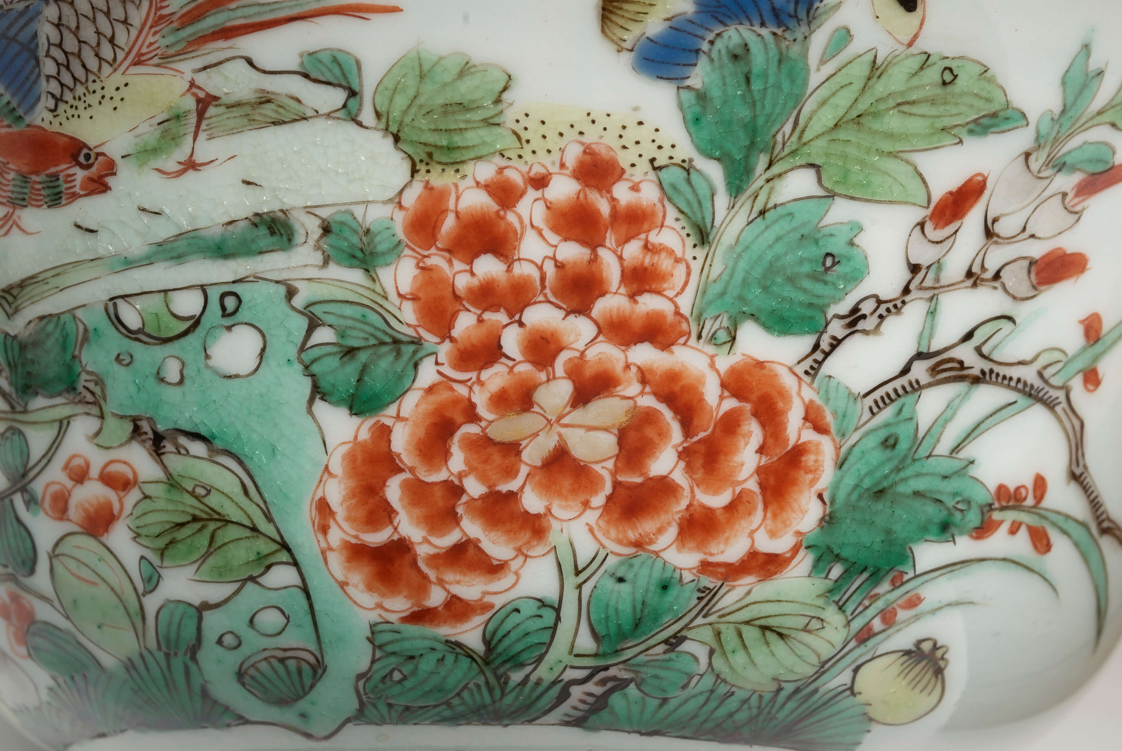 pair of chinese famille verte porcelain bowls from, the kangxi period