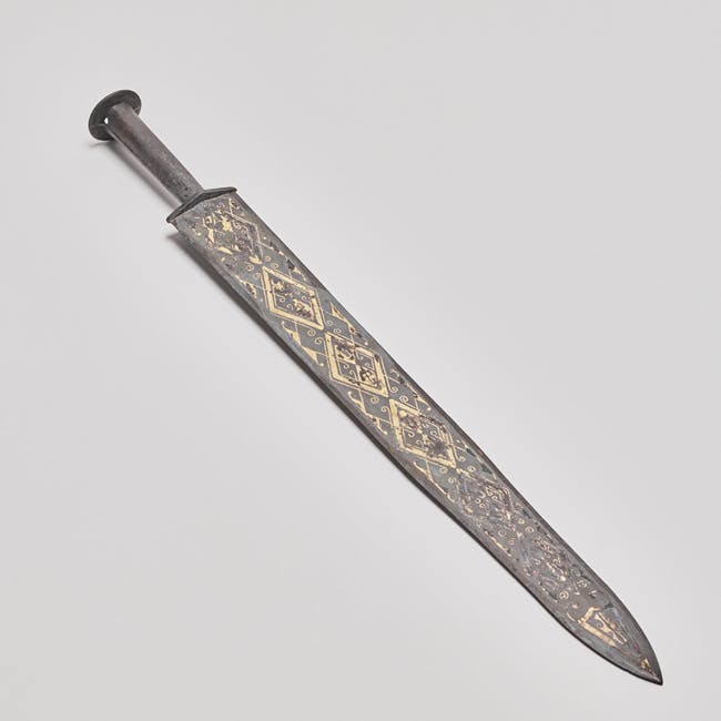 chinese works of art sword with inlay