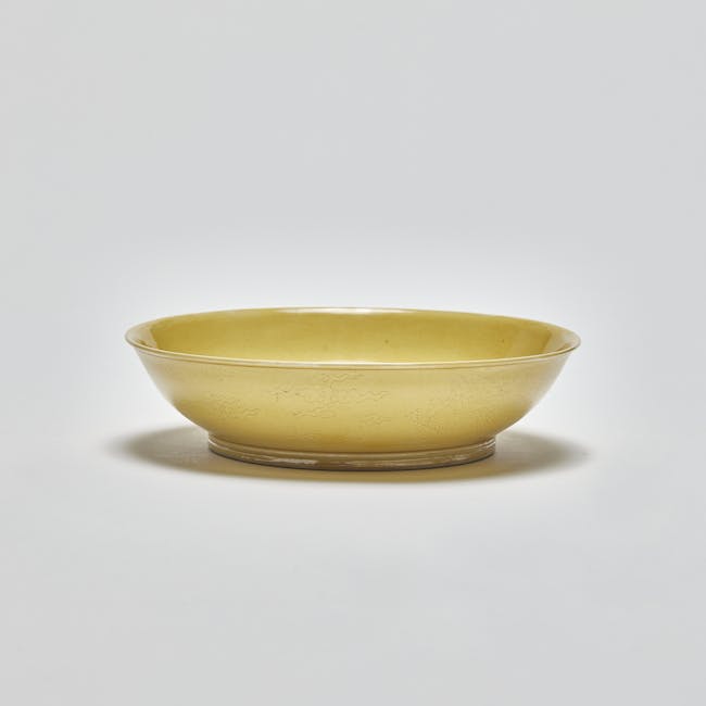 Imperial Yellow Deep Plate from the Daoguang period
