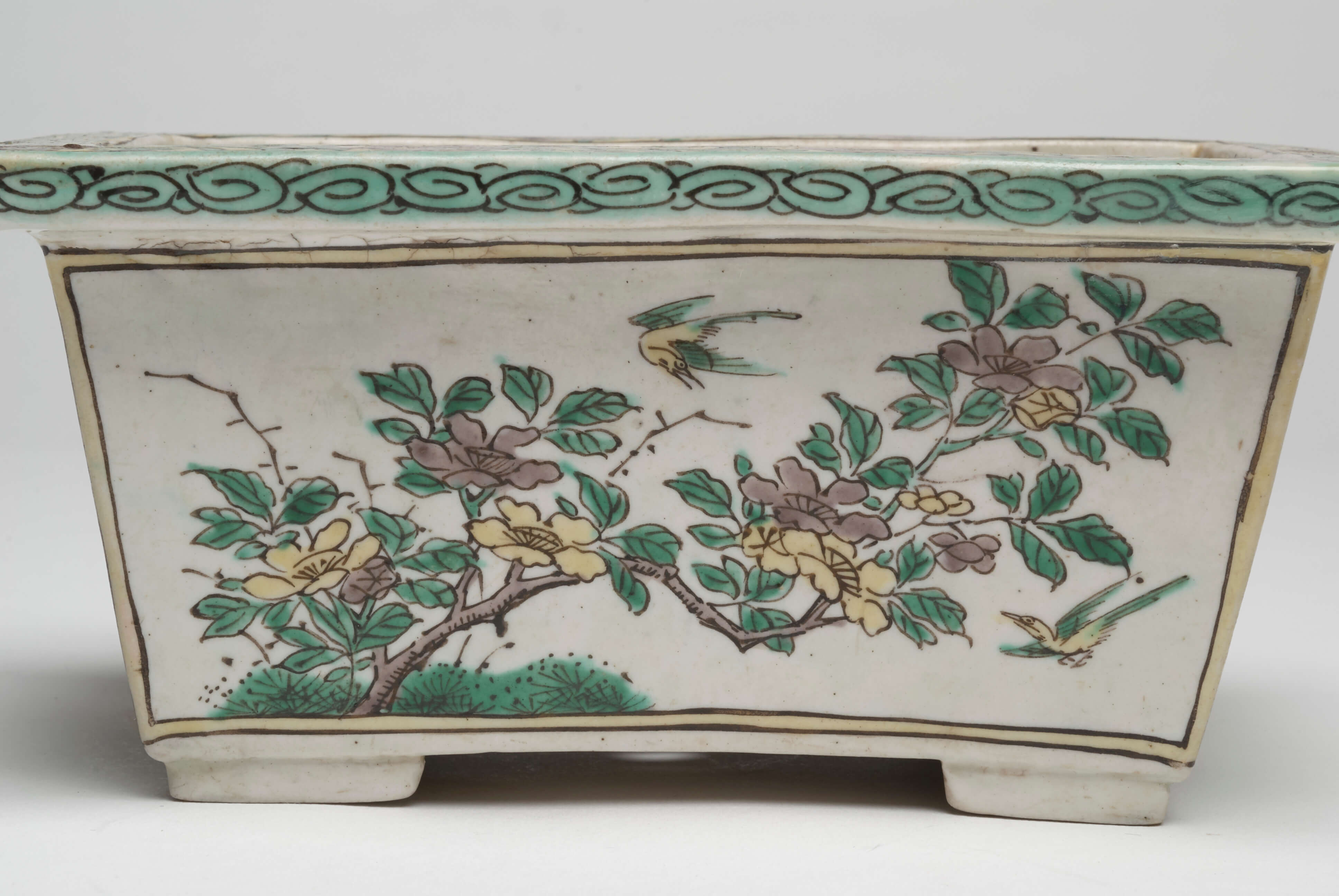 Chinese Porcelain Famille Verte Jardiniere 