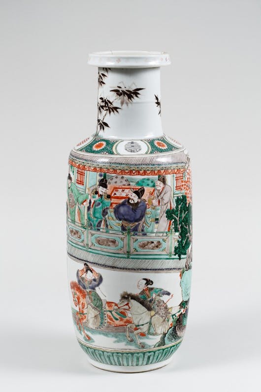 chinese famille verte porcelain vasr from Jingdezhen, Qing dynasty, kangxi period