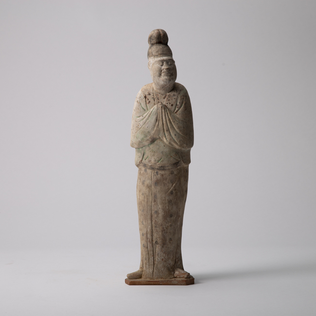 Chinese Pottery Figure of a Male Courtier from the Tang Dynasty