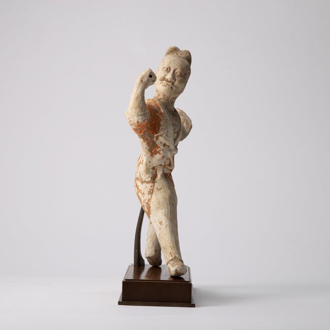 Chinese Pottery Figure of a Male Dancer from the Tang dynasty