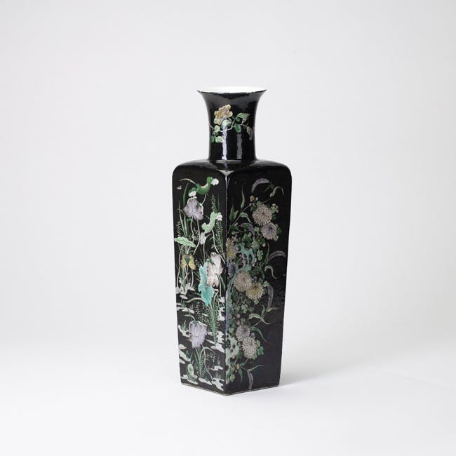 Chinese Famille Noire Porcelain Vase from the 19th century