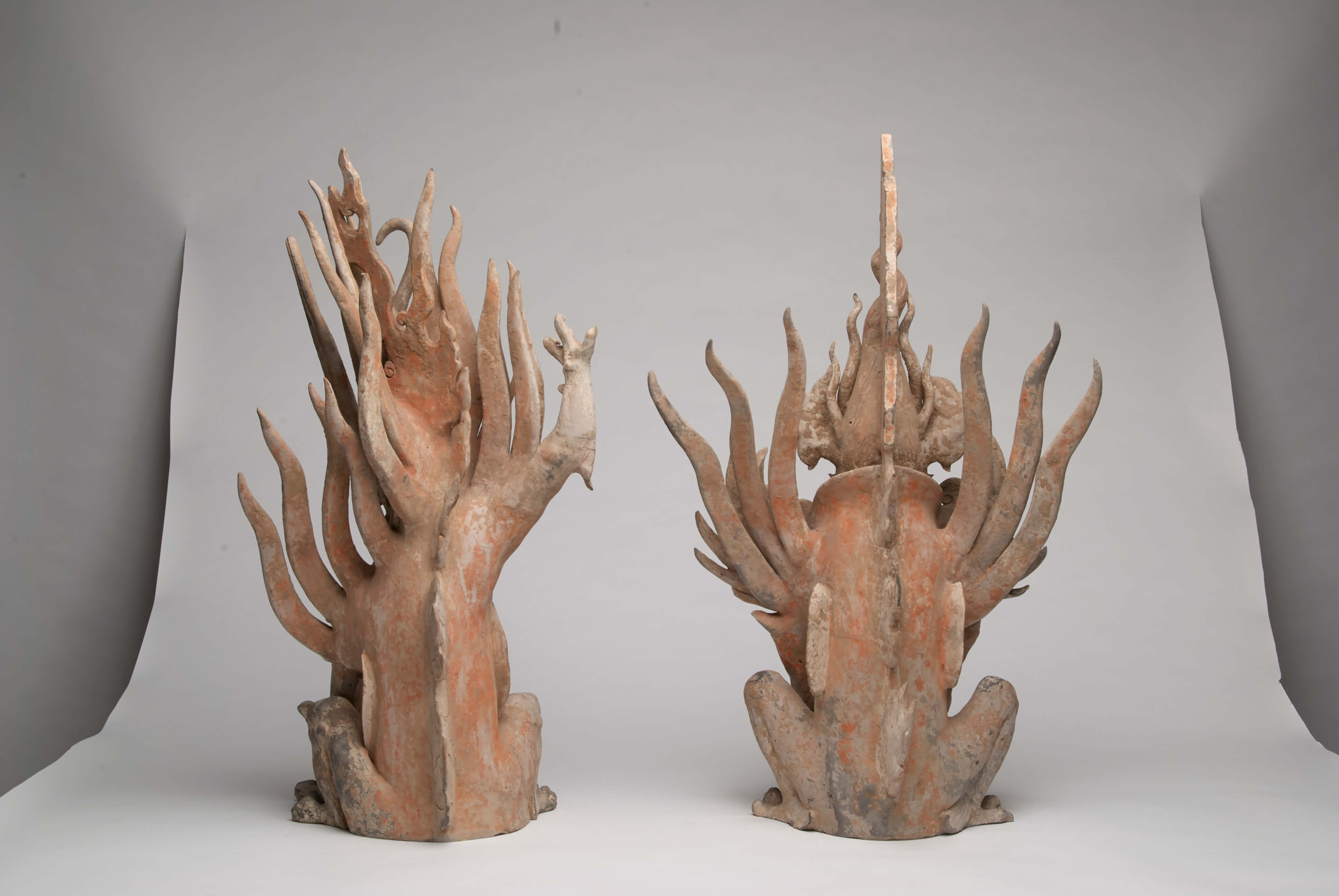 pair of pottery lokapala, Zhenmoushou from the Tang Dynasty in China