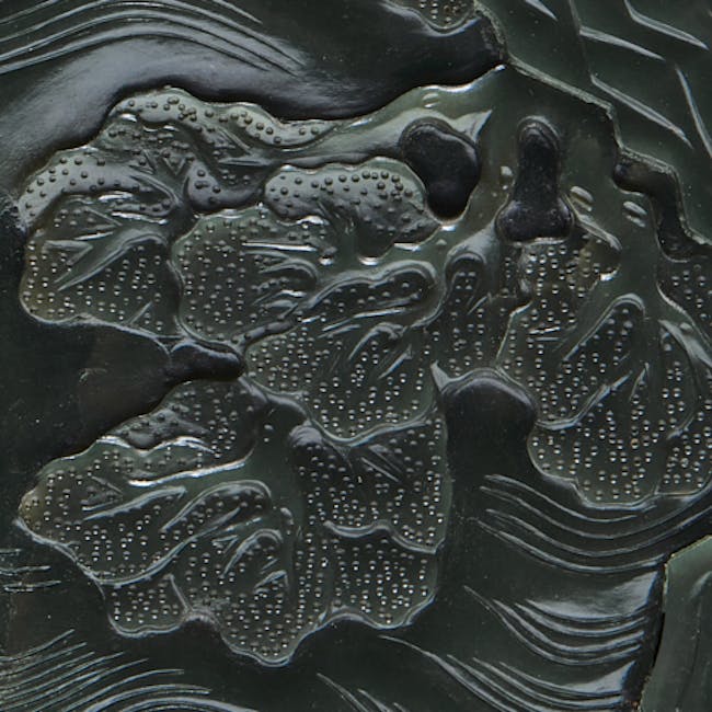 Chinese  Spinach Screen Jade Table Screen cloud detail